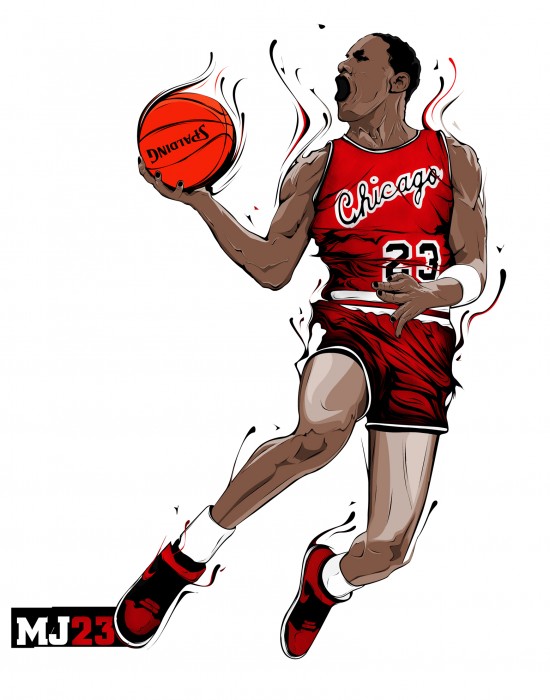 Ilustración de Michael Jordan