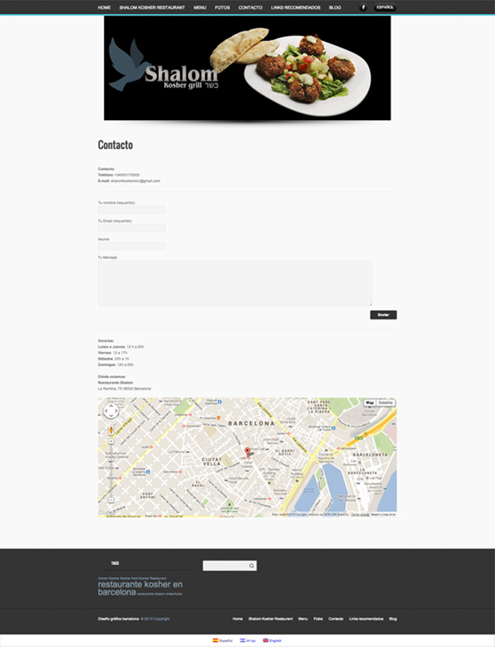 Diseño web Restaurantes